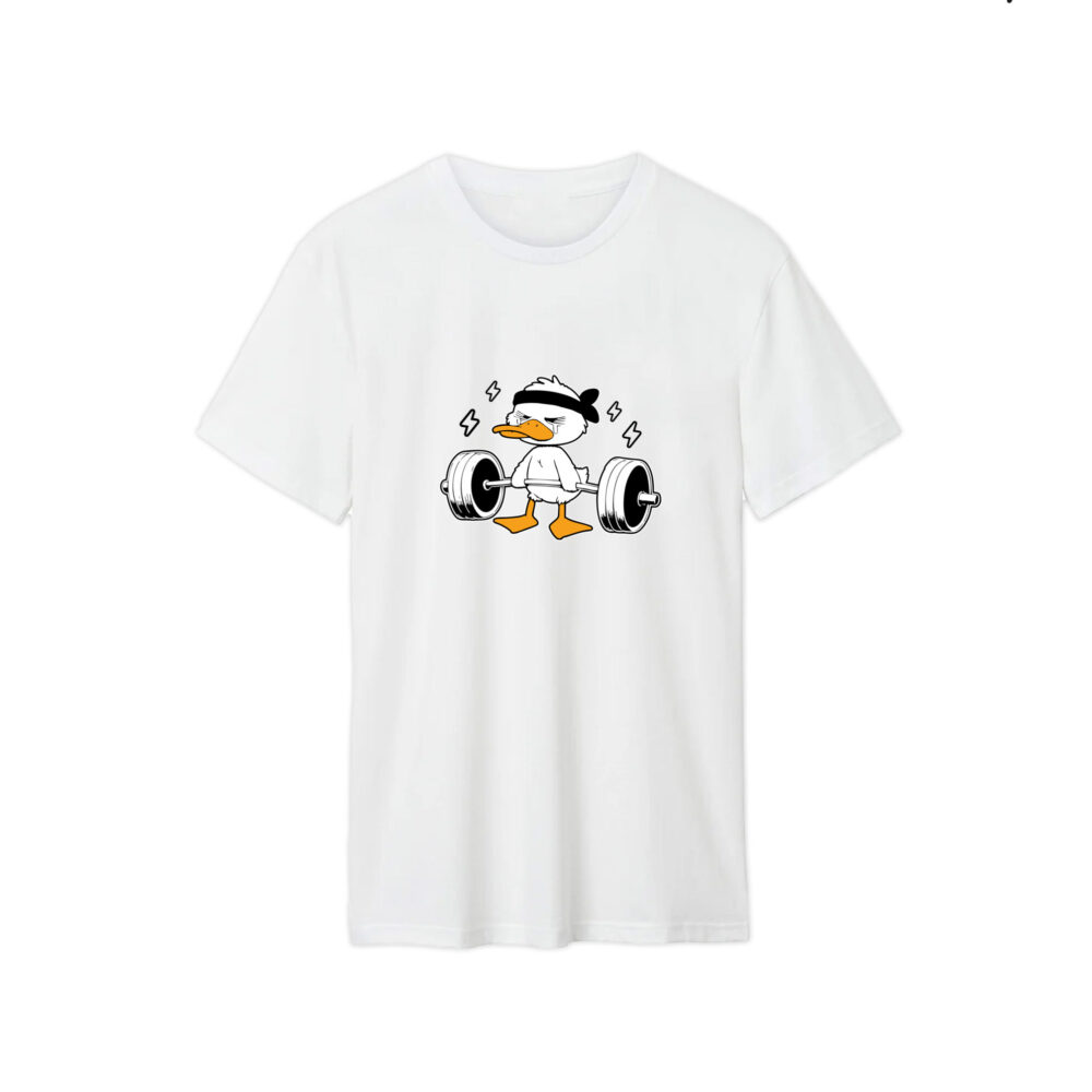 Unisex T-Shirt 100% Cotton – Deadlift Duck Graphic Tee | Funny Gym & Fitness Shirt