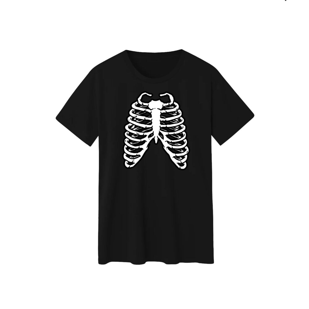 Unisex T-Shirt 100% Cotton – Ribcage Skeleton Graphic Tee | Fitness & Streetwear Shirt